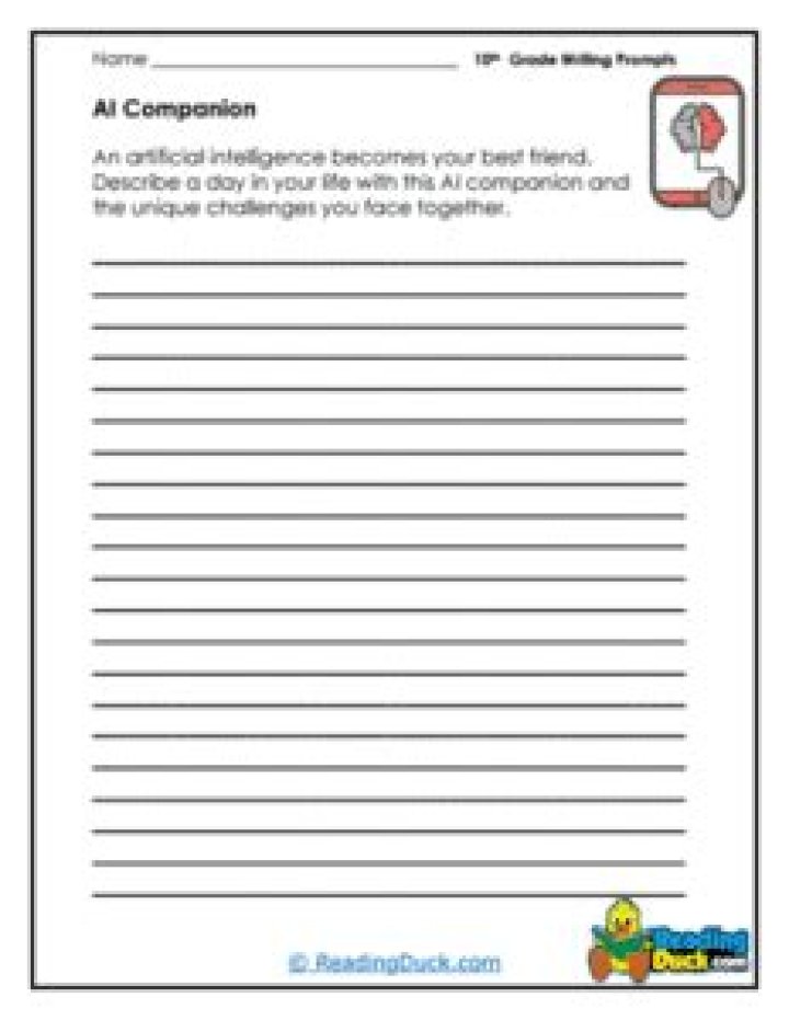 10th Grade Writing Prompts Worksheets PDF for Practice & Improvement