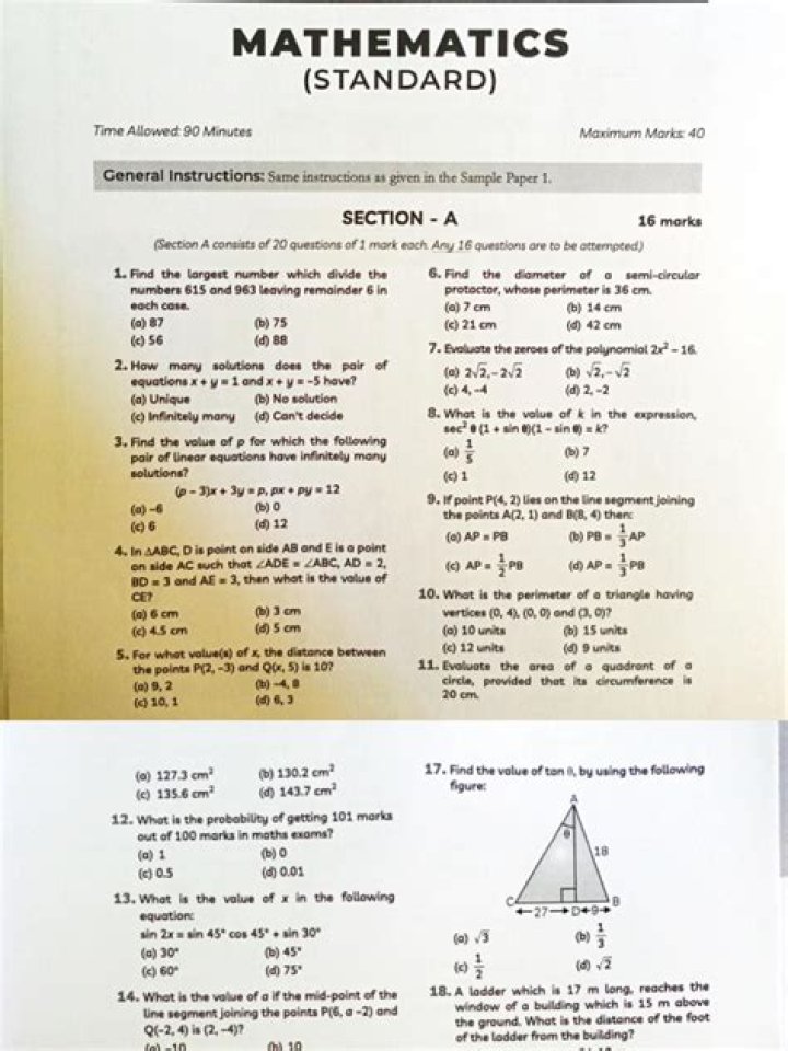 10th Maths Important Questions PDF – Best Practice for Exams