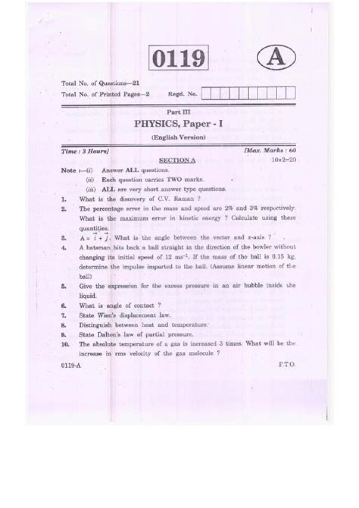 10th Physics Question Paper PDF Download – Free Study Resource