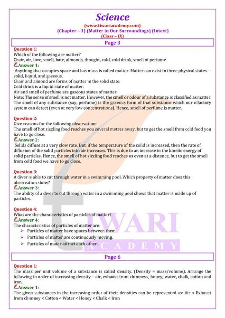10th Science One Mark Questions & Answers in English PDF – Quick Revision