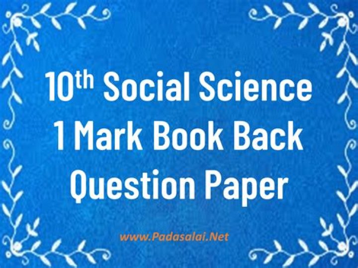 10th Social Science One Mark Questions & Answers PDF – Instant Study Guide
