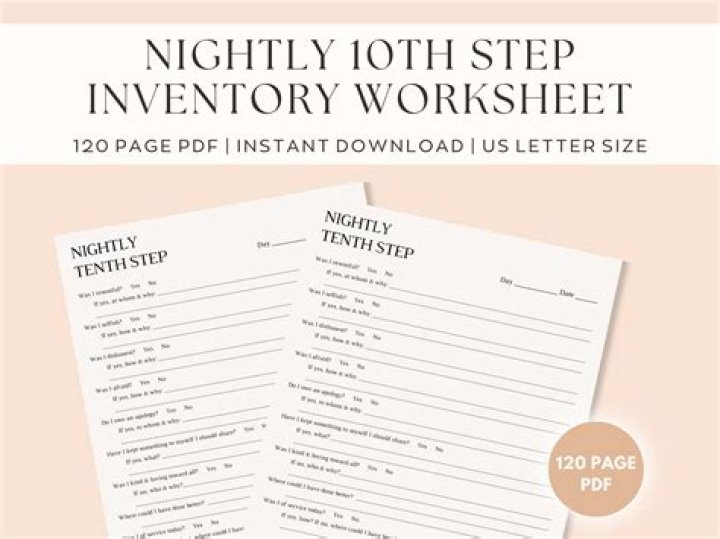 10th Step Inventory Worksheet PDF Free – Download Now