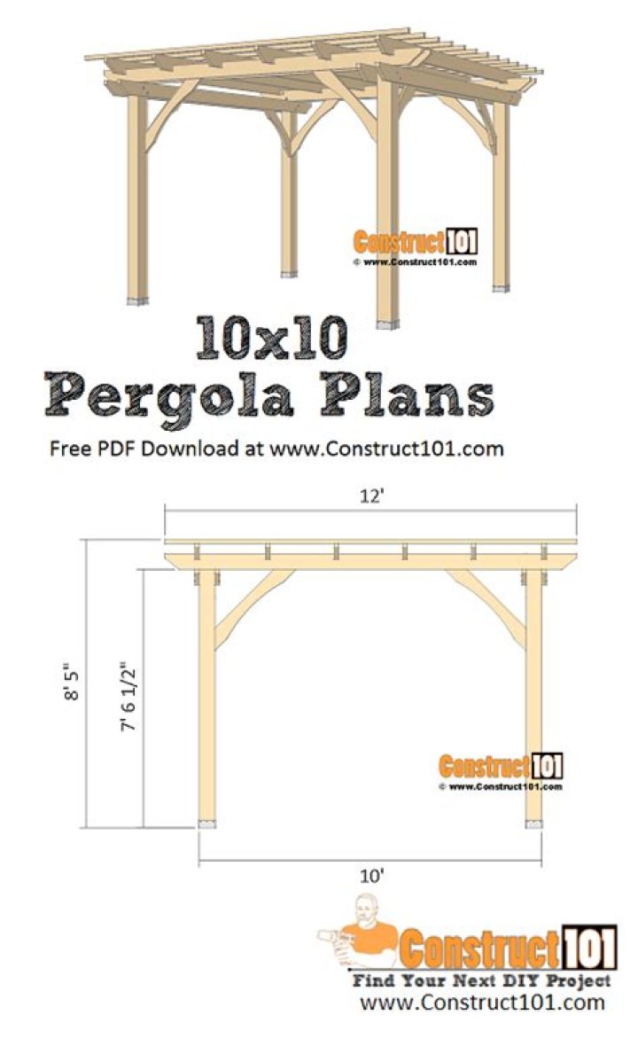 10x10 Pergola Plans in PDF – Easy DIY Garden Structure Templates