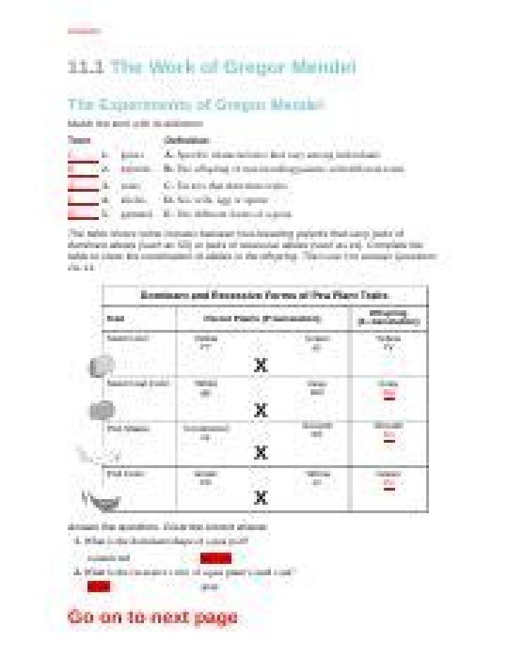 11.1 The Work of Gregor Mendel Answer Key PDF – Full Guide & Answers
