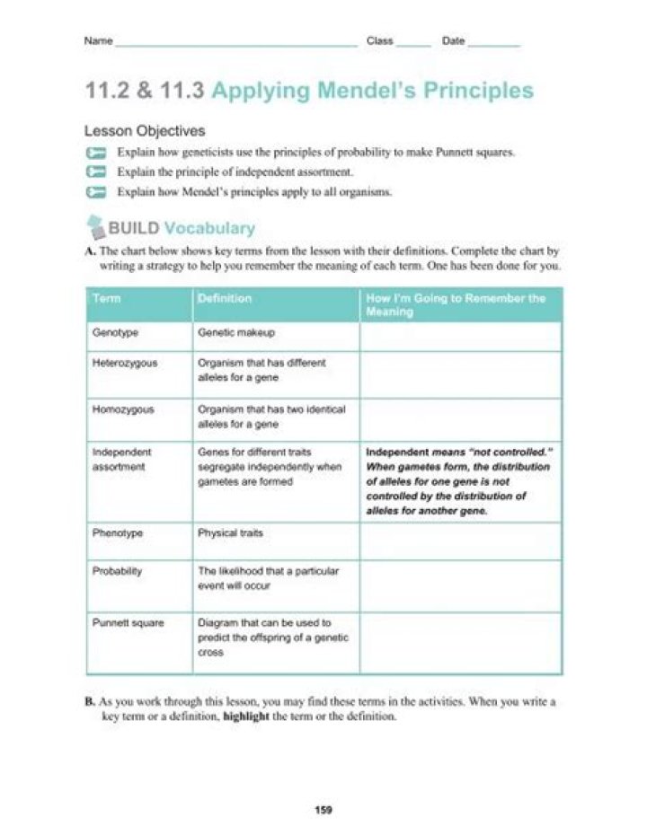 11.2 Applying Mendel's Principles Questions and Answers PDF