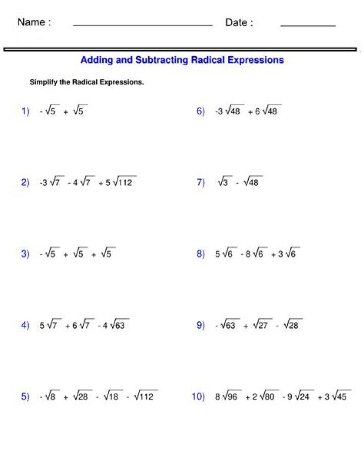 11.2 Simplifying Radical Expressions Answer Key PDF – Step-by-Step Guide