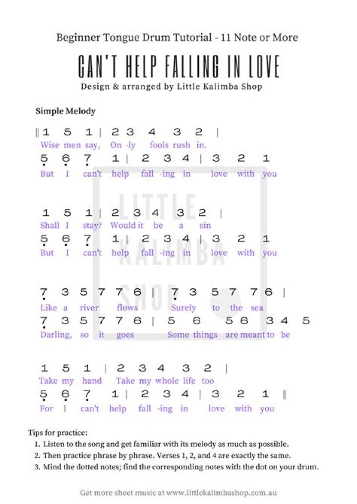 Free 11-Note Tongue Drum Sheet Music PDF Download