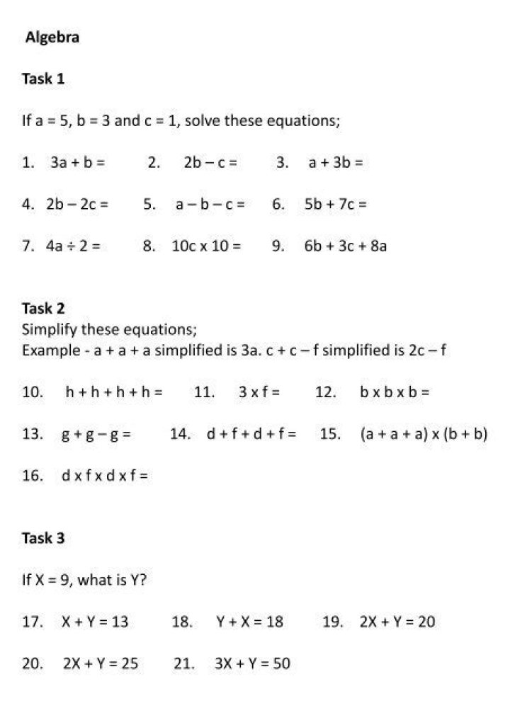 11 Plus Algebra Worksheet PDF: Instant Practice for Key Stage 2