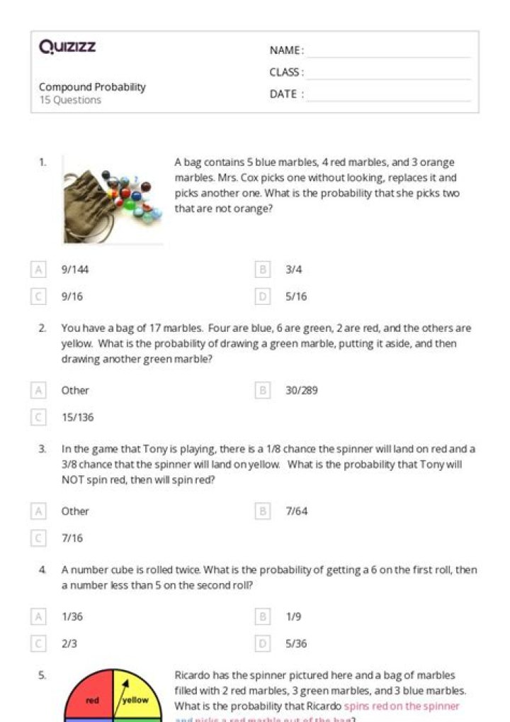 11 Plus Probability Questions PDF: Practice Tests & Exam Strategies