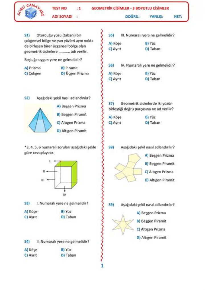 11. Sınıf Katı Cisim Test PDF – Download Now