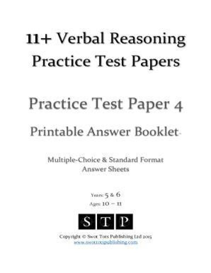 11+ Verbal Reasoning Test with Answers PDF – Download Now