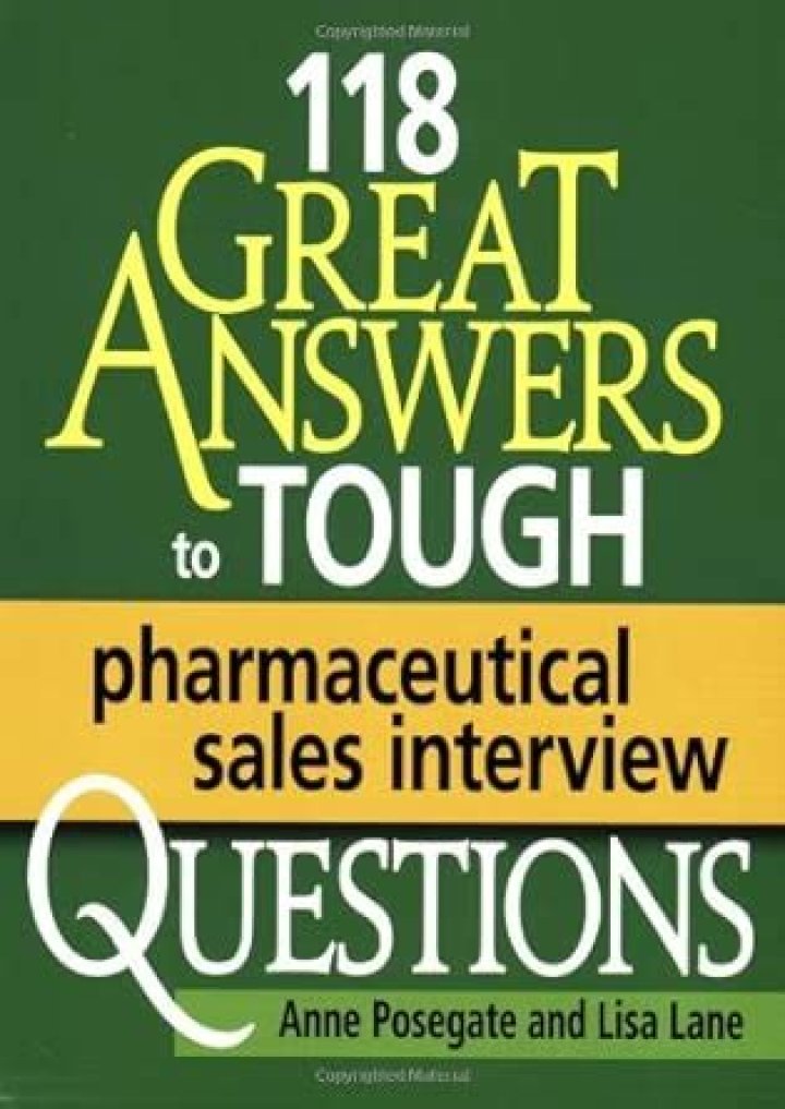 118 Proven Answers to Tough Pharma Sales Interview Questions PDF