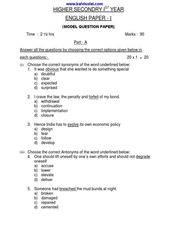 Download Free 11th English Question Paper PDF – Practice & Exam Prep