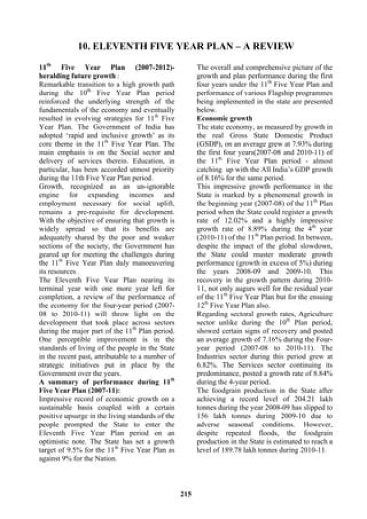 11th Five Year Plan PDF – Full Document & Key Insights