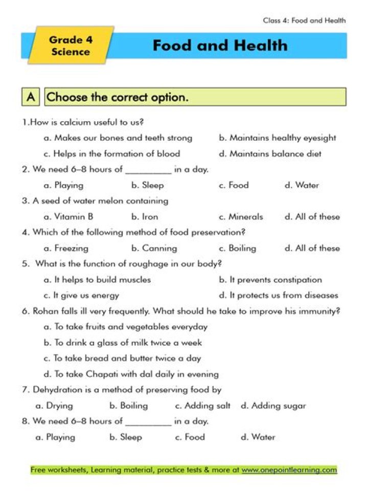 11th Grade Heath Worksheets with Answers PDF – Free Printable