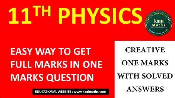 11th Physics One Mark Questions with Answers in English PDF
