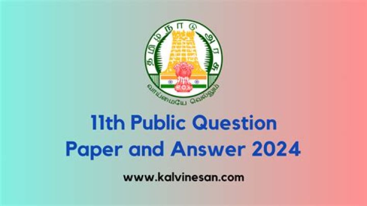 11th Public Question Paper 2023 PDF Download: Official Exam Questions