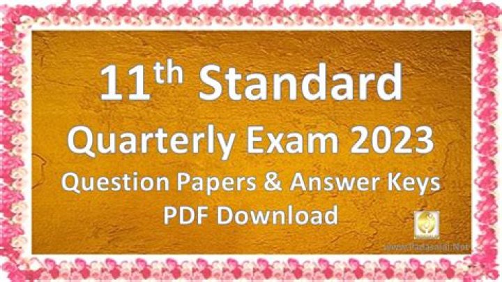 11th Quarterly Question Paper 2018 Answer Key PDF Download