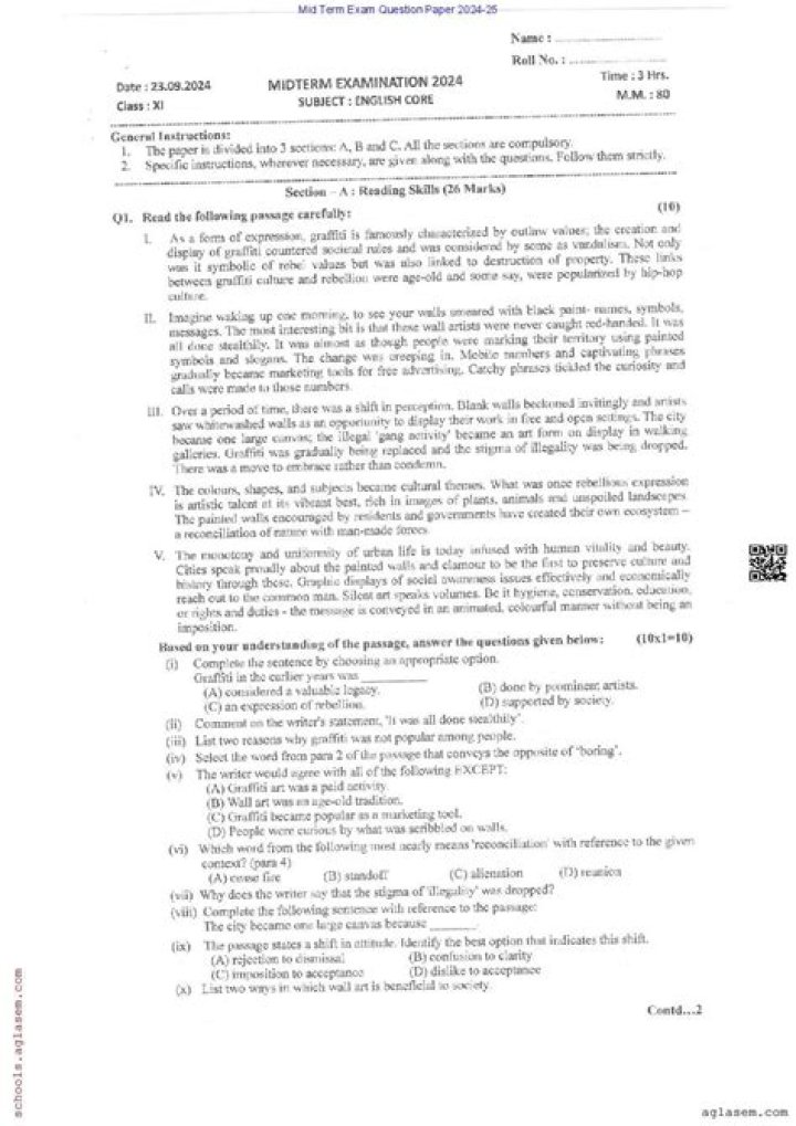 11th Question Paper 2019 PDF – Download Exam Solved Papers