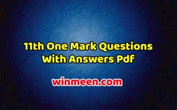 11th Tamil One Mark Questions with Answers PDF – Complete Study Guide