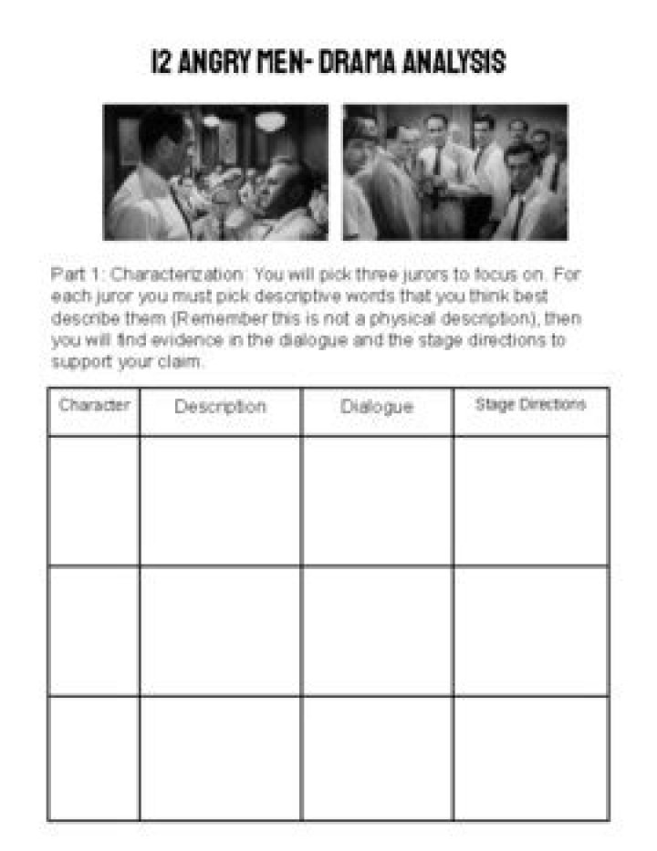 12 Angry Men Worksheet PDF for Classroom Use