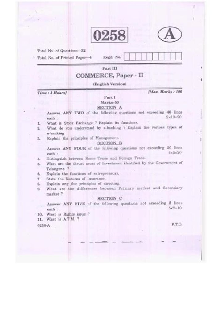 12 Commerce Question Paper PDF for Class 10 & 12 Exam Prep