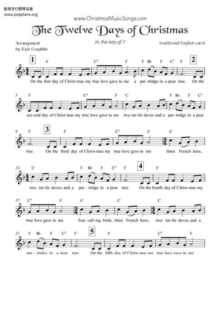12 Days of Christmas Sheet Music PDF – Download Instantly