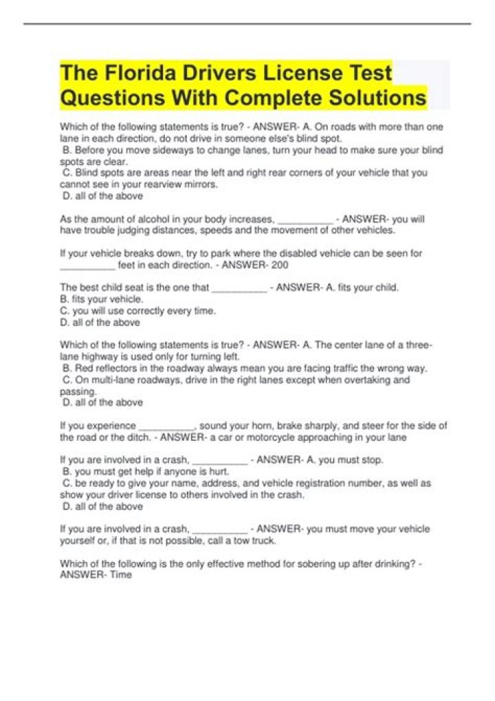 12 Dollar Florida Driver Test Answers PDF – Pass Now