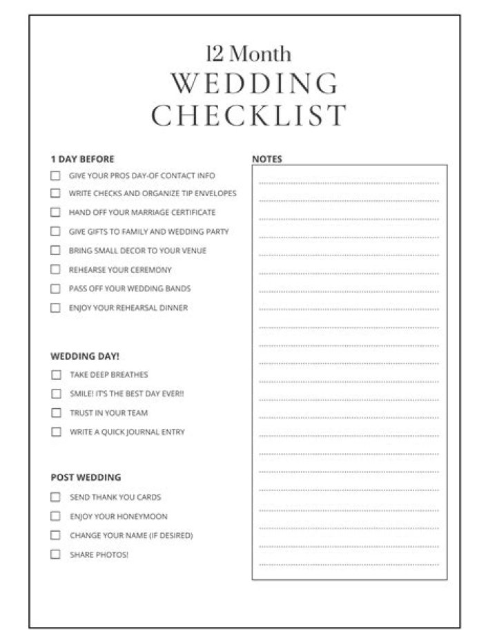 12-Month Wedding Planning Checklist PDF: Stay Organized 12 Months in Advance