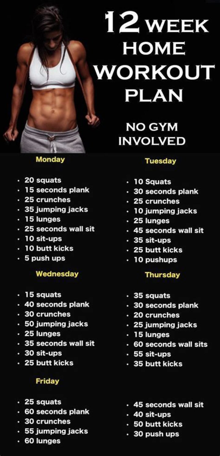 12-Week Home Workout Plan PDF: Get Fit at Home in Just 12 Weeks