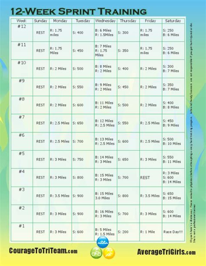 12-Week Sprint Triathlon Training Plan PDF – Train Fast, Compete Strong