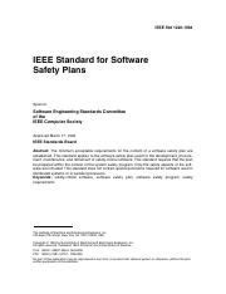 1228-1994 IEEE Software Safety Plan Standard PDF – Safety Compliance Guide