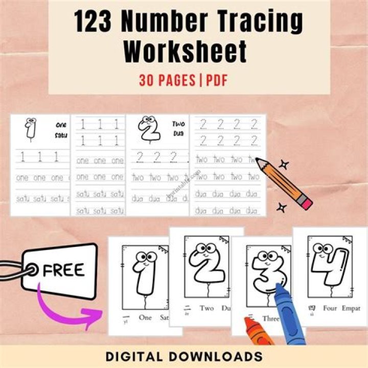 Free Printable Tracing Worksheets PDF for Kids