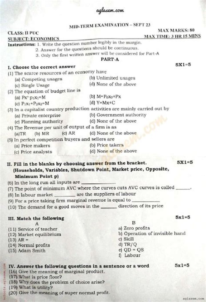 12th 2nd Midterm Question Paper 2019 PDF – Download Now