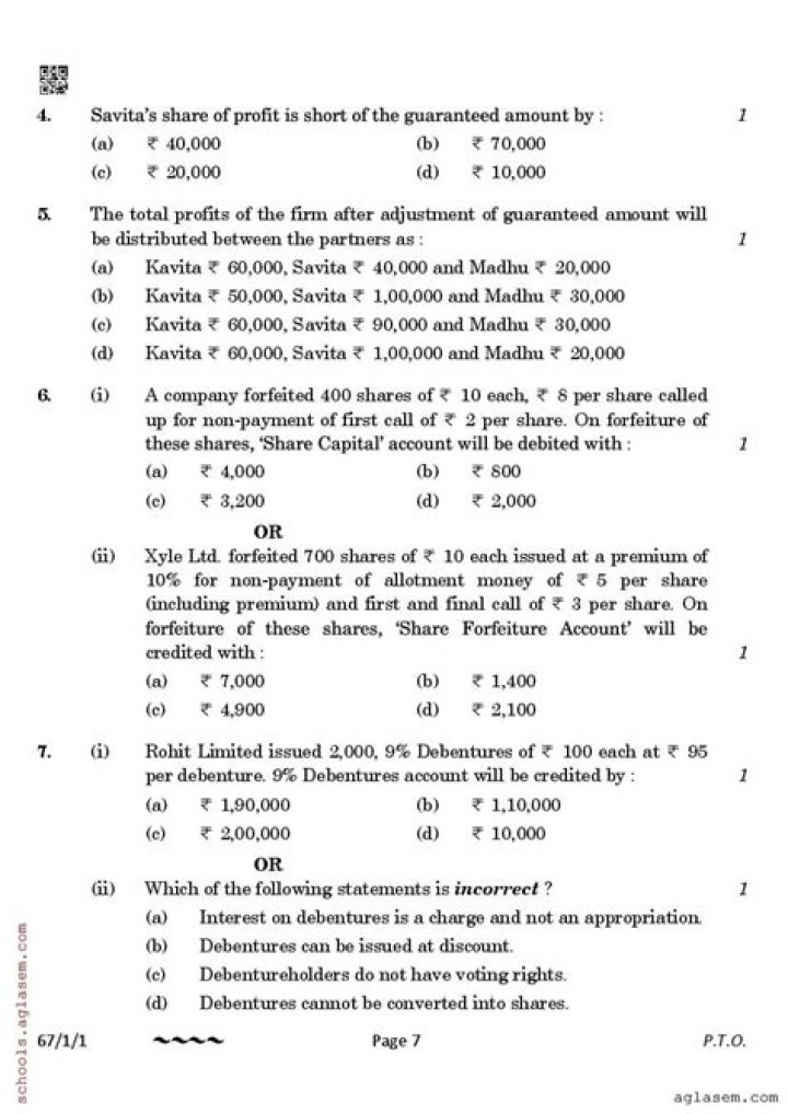 12th Accountancy Question Paper PDF for Exam Preparation