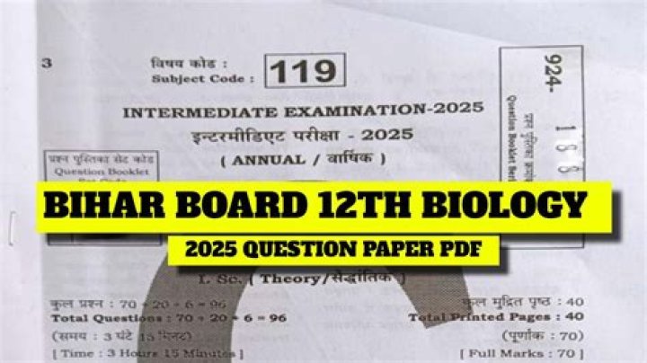 12th Biology State Board 2017 Question Paper PDF Download