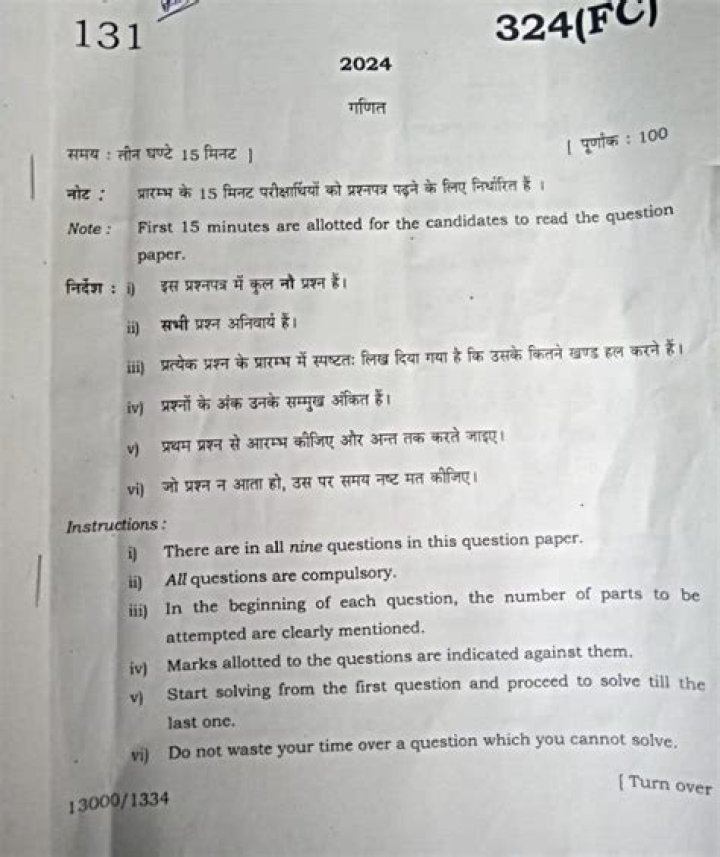 12th Board Question Paper 2024 PDF Free Download