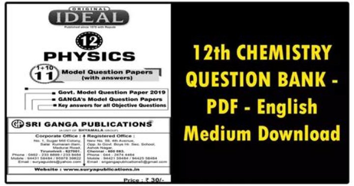 12th Chemistry Question Bank PDF with Solutions & Practice Tests