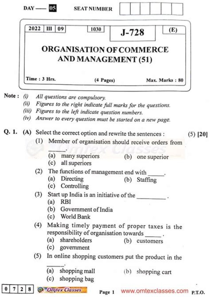 12th Commerce Important Questions 2020 PDF – Exam-Ready Study Guide