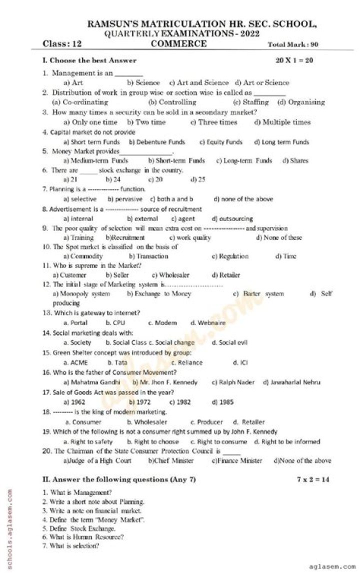 12th Commerce 2019 Maharashtra Board Question Paper PDF – Download Now