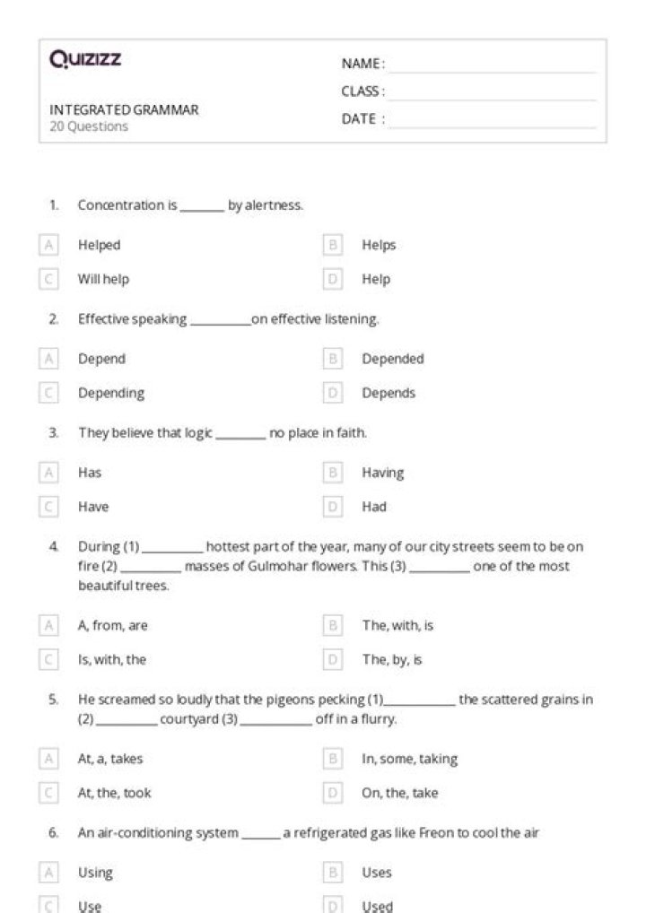 12th English Grammar Questions & Answers PDF – Perfect Practice