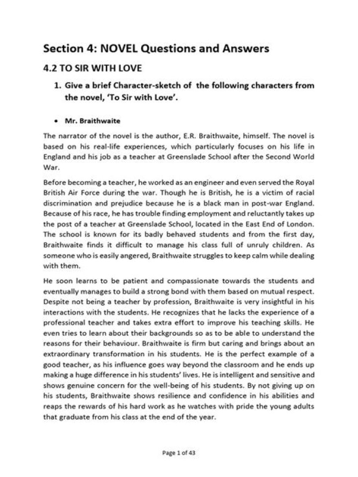 12th English Novel Questions & Answers PDF for Exam Prep