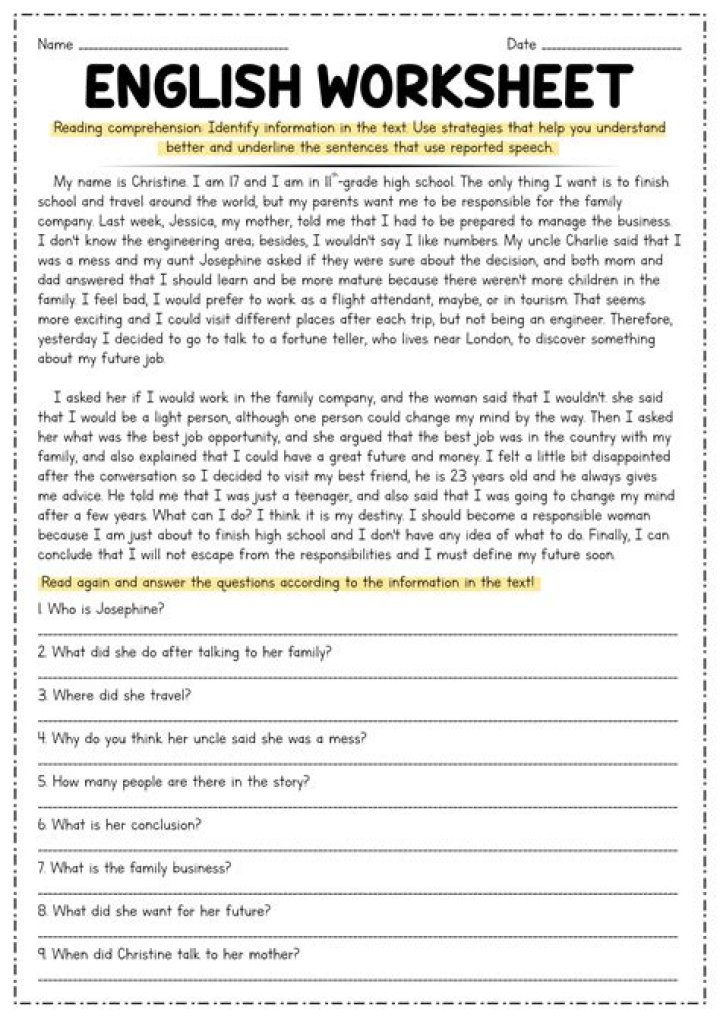 12th Grade English Worksheets PDF: Free Printable Practice for High School Students