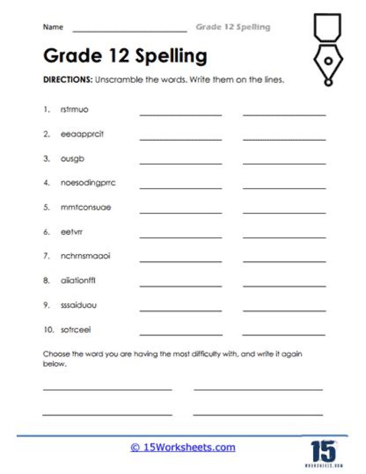 12th Grade Vocabulary Worksheets PDF – Download Free High-Quality Practice PDFs