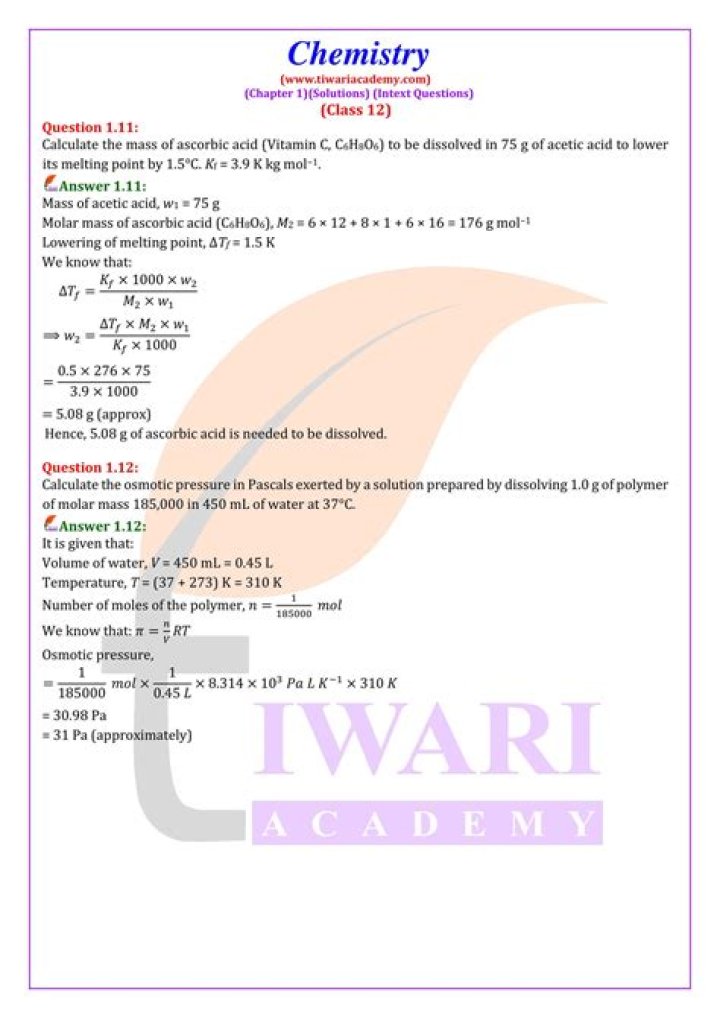12th HSC Chemistry Important Questions & Answers PDF – Exam-Ready Study Resource