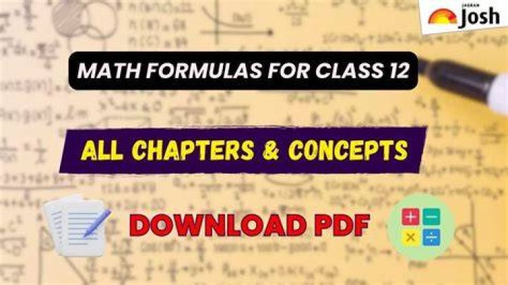 12th Maths Formulas List PDF for HSC – All Key Topics