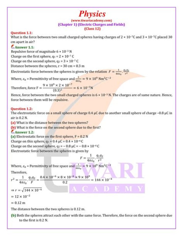 12th Physics Important Questions with Answers PDF for ISC Exam