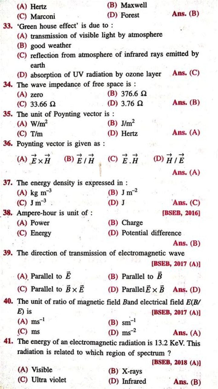 12th Physics Objective Questions and Answers in Hindi PDF – Download Now