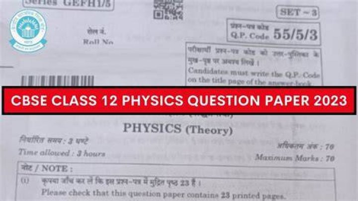12th Physics State Board Question Paper PDF – Download Now