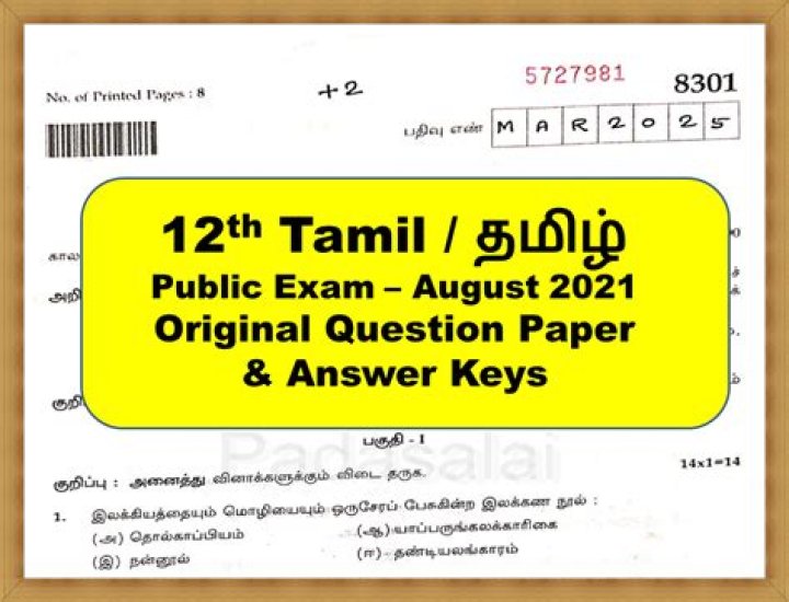 12th Public Question Paper 2017 PDF Download